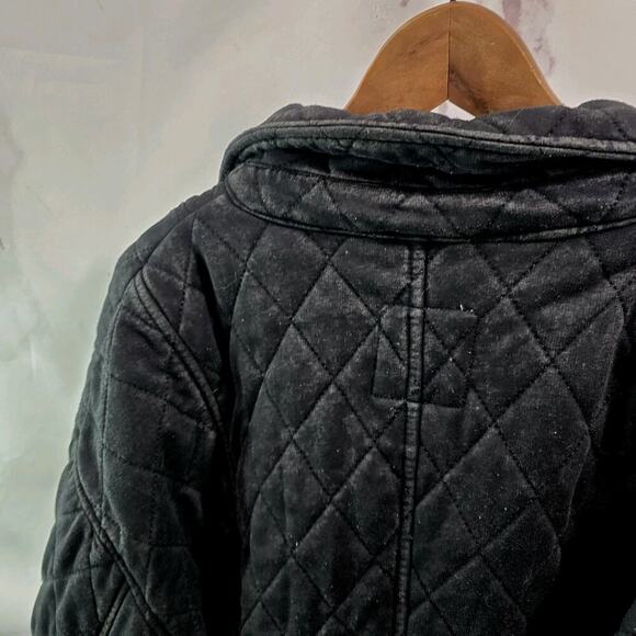 Anthropologie Coat Womens Large Black Crop Quilted Moto Avec Les Filles - Picture 6 of 11